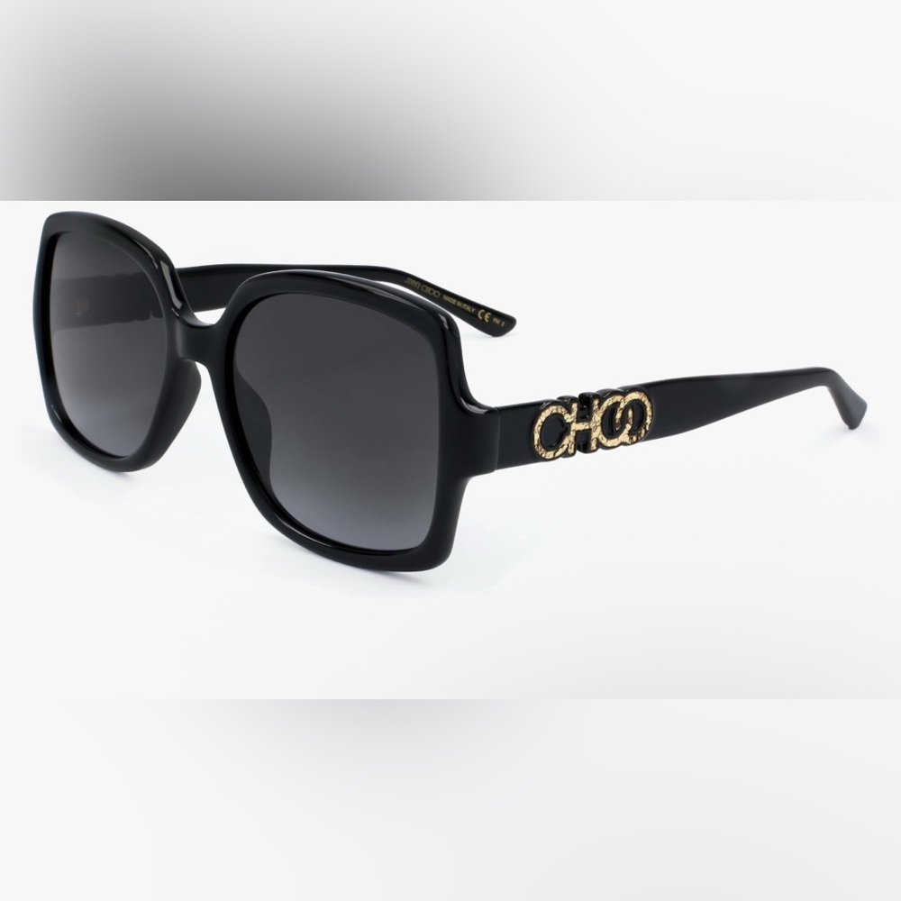 Jimmy Choo Black w Gold Logo  Authentic Sunglasses with Case